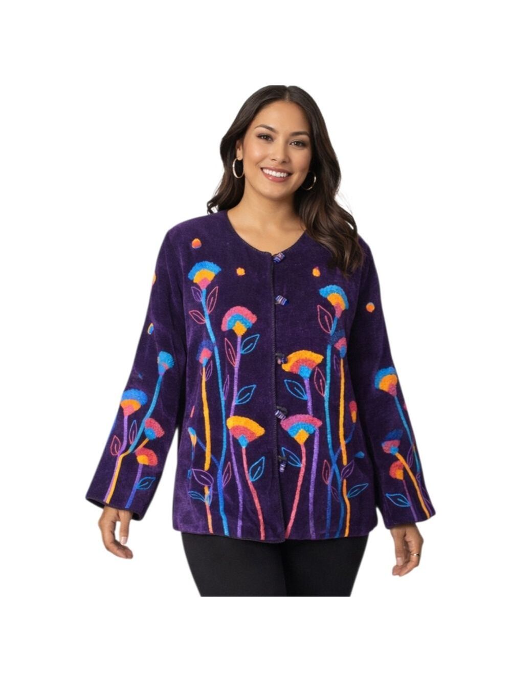 Indigo Moon Chenille Embroidered Jacket Medium